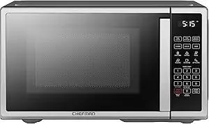 Chefman Countertop Microwave Oven 1.1 Cu. Ft. Digital Stainless Steel Microwave 1000 Watts with 6 Auto Menus, 10 Power Levels, Eco Mode, Memory, Mute Function, Child Safety Lock, Easy Clean