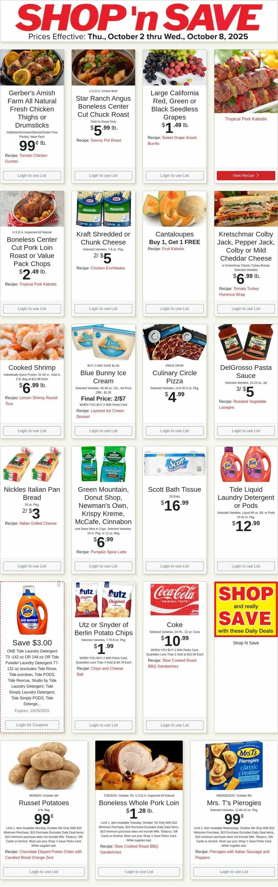Weekly ad Shop'n Save from October 6 to October 12 2025 - Page 1