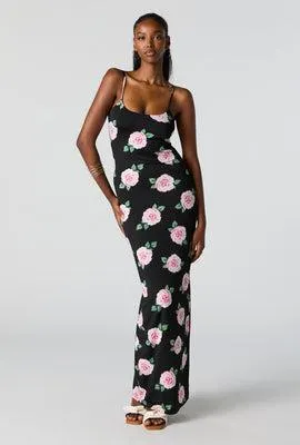Contour Black Floral Maxi Dress