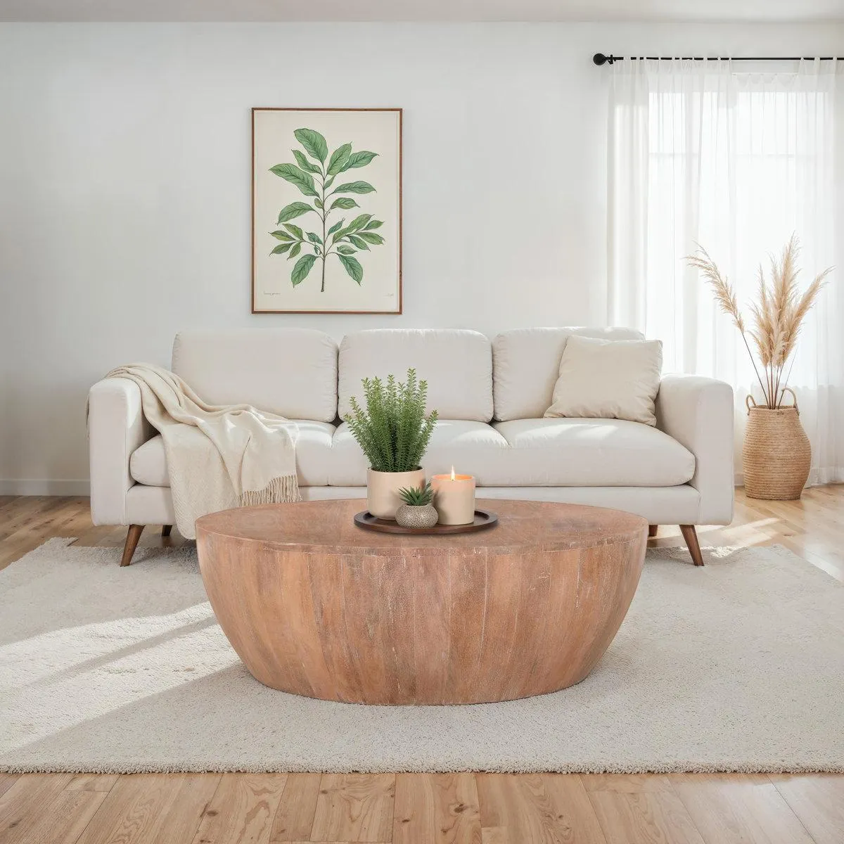Teasdale Solid Wood Single Drum Coffee Table