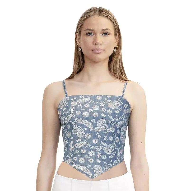 Juniors' madden girl Smock Tie-Back Scarf Hem Top