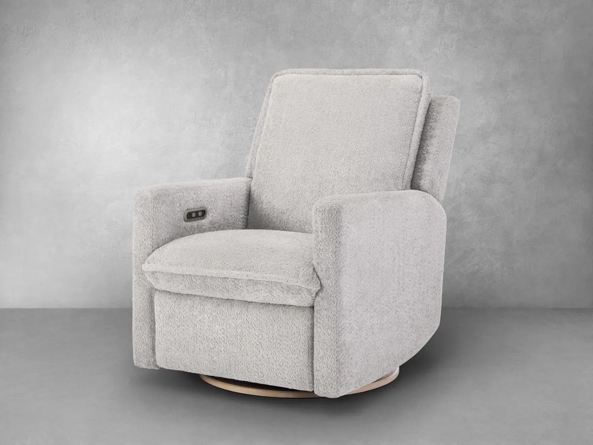 Ayden Boucle Swivel Glider Power Recliner - Light Gray