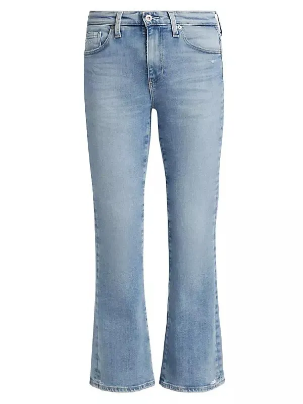 Farrah Mid-Rise Stretch Crop Boot-Cut Jeans