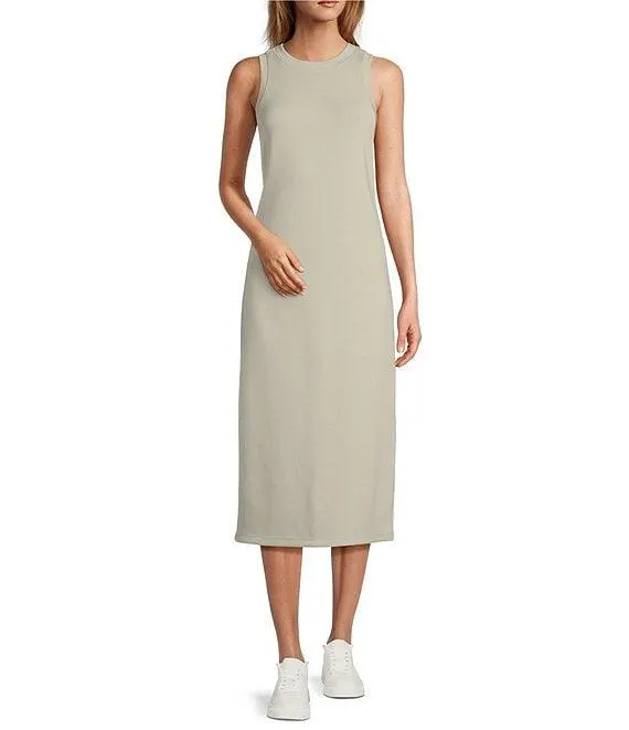 Active Crew Neck Sleeveless Midi Sweater Dress