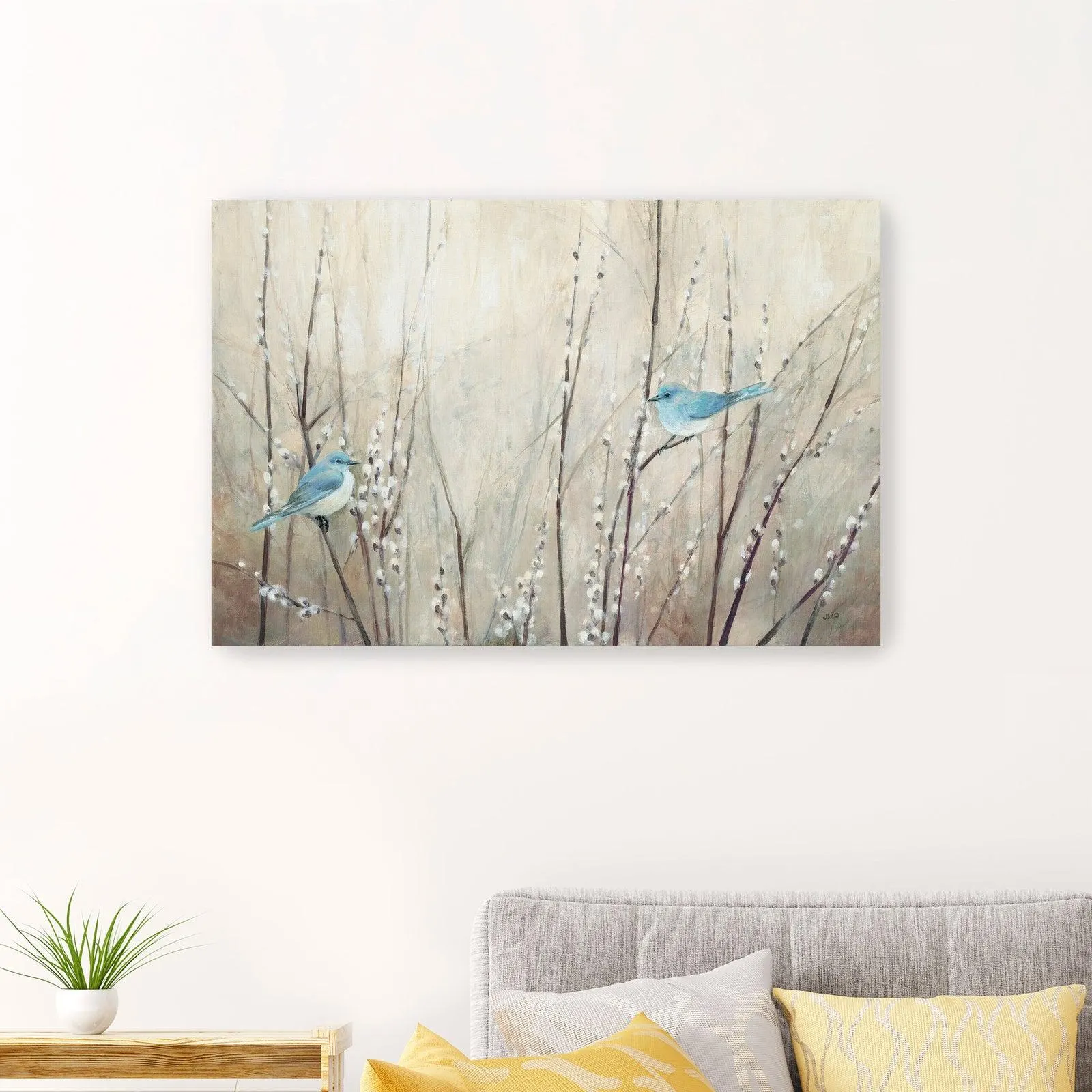 Pretty Birds Neutral Canvas Giclee