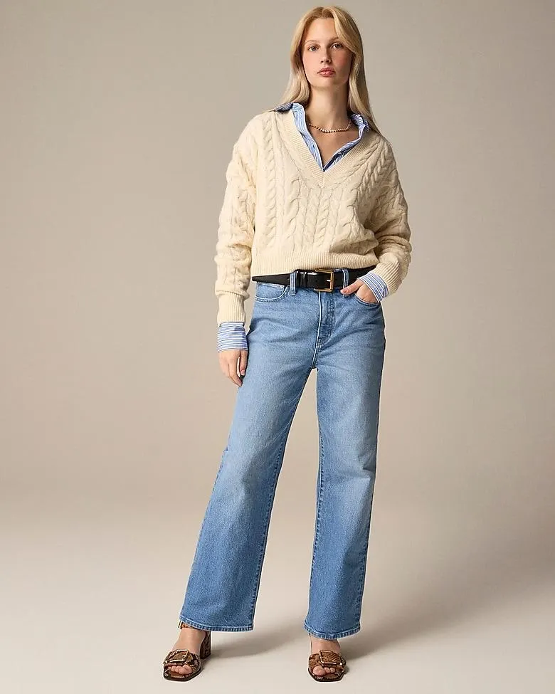 High-rise slim-wide jean in 1996 semi-stretch