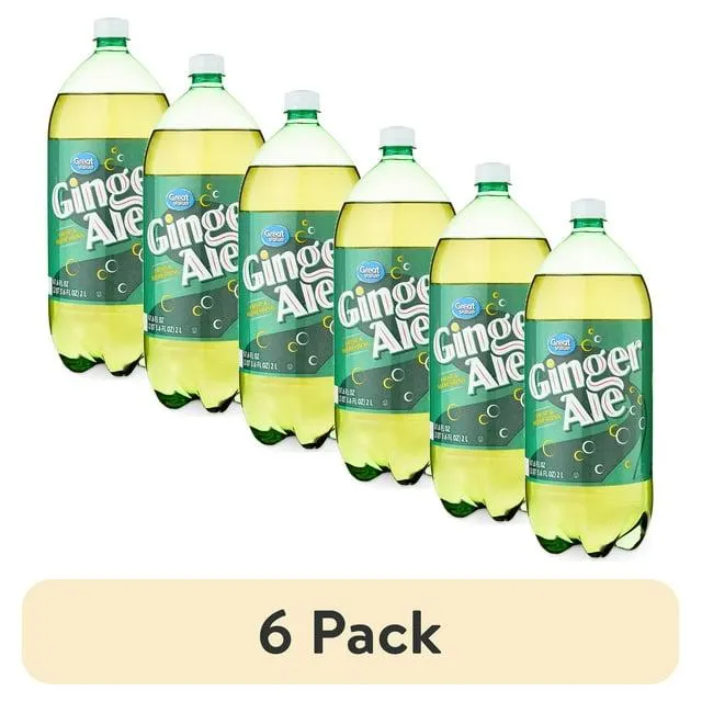 (6 pack) Great Value Caffeine-Free Ginger Ale, 2 L Bottle