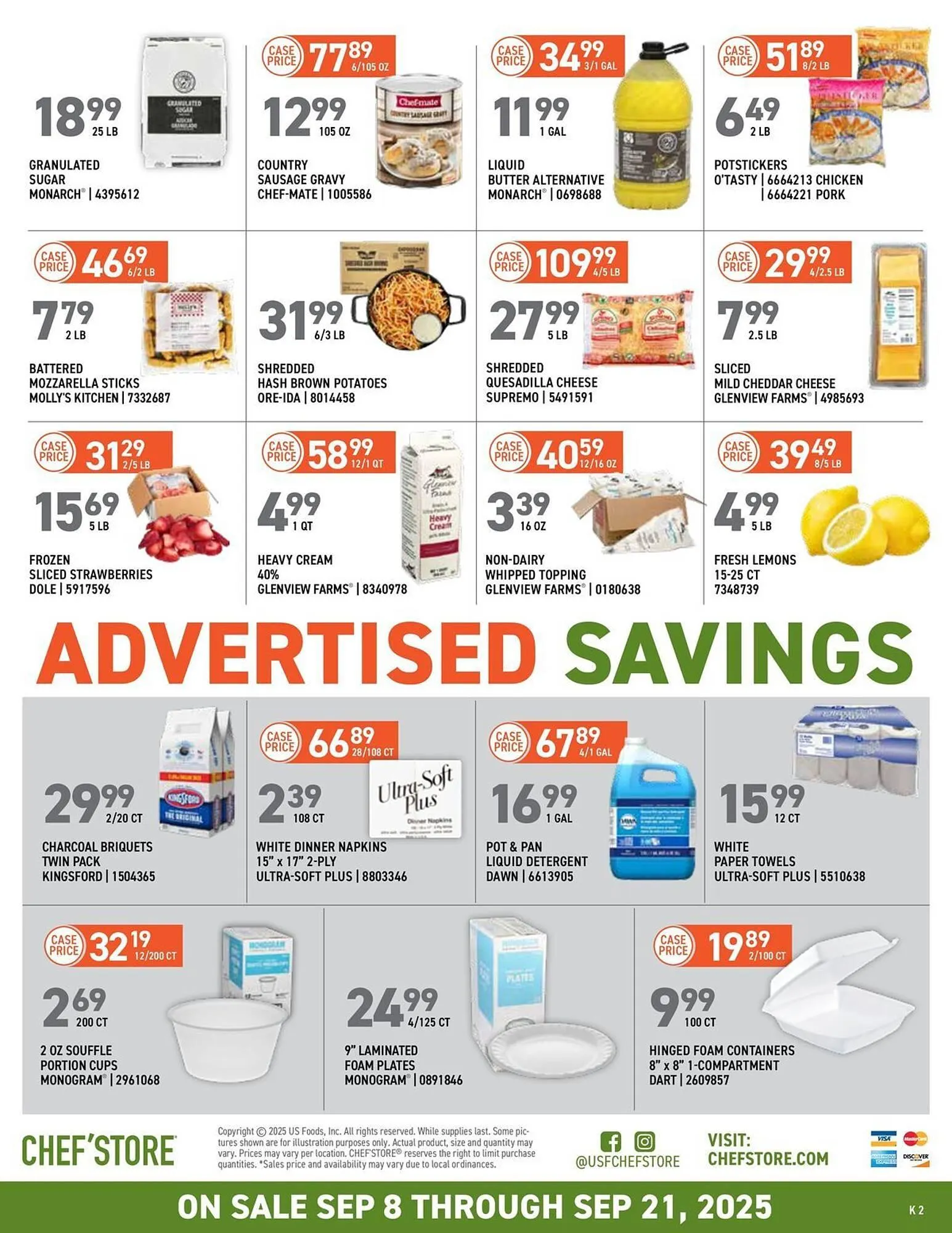 Weekly promotion US Foods Chef's Store weekly ad spanning from September 8 to September 21 2025 - Page 3 for Catalogue 365
