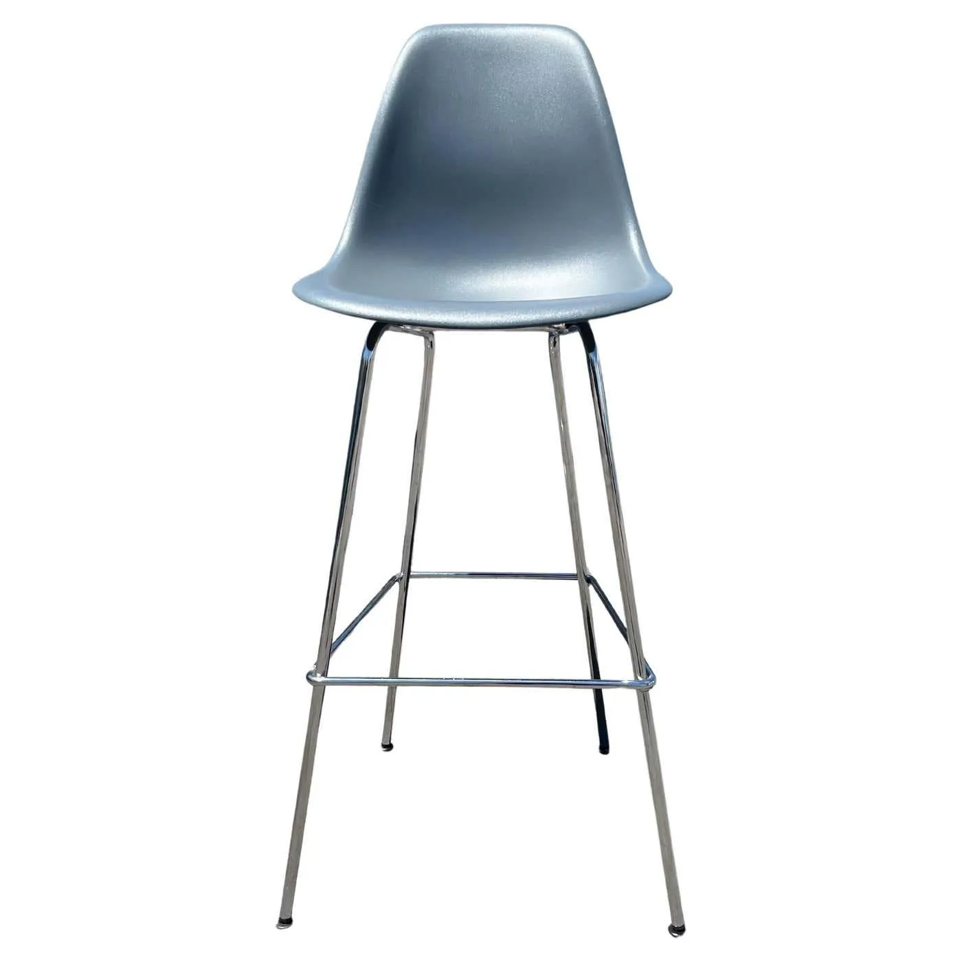 Grey Eames Molded Plastic Bar Stool, Herman Miller