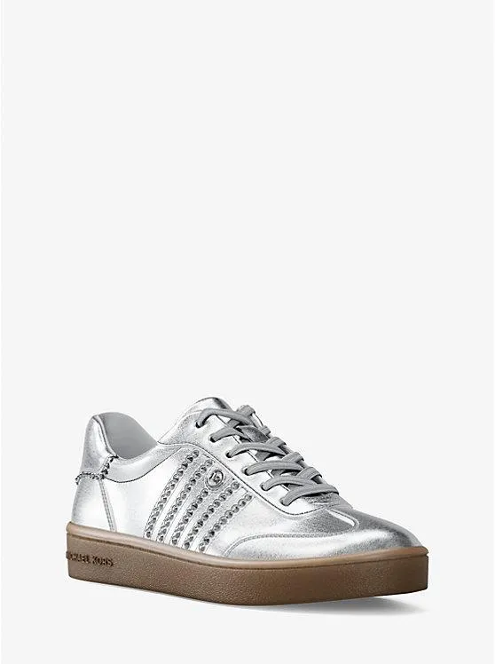 Scotty Embellished Metallic Leather Sneaker