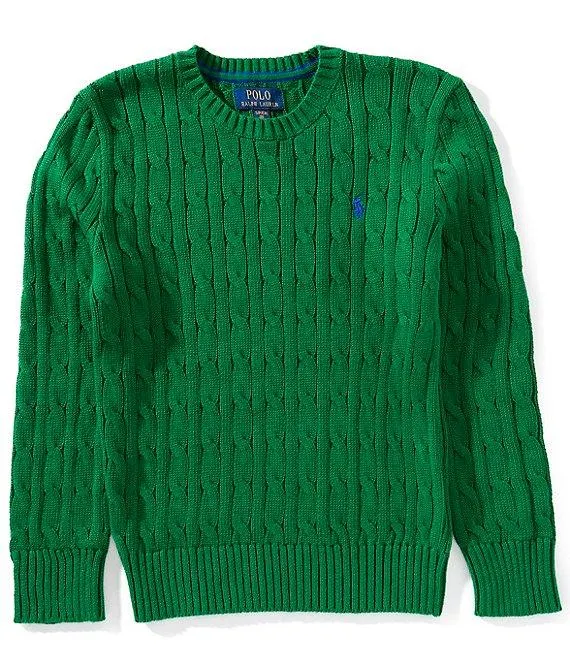 Big Boys Long-Sleeve Cable-Knit Sweater