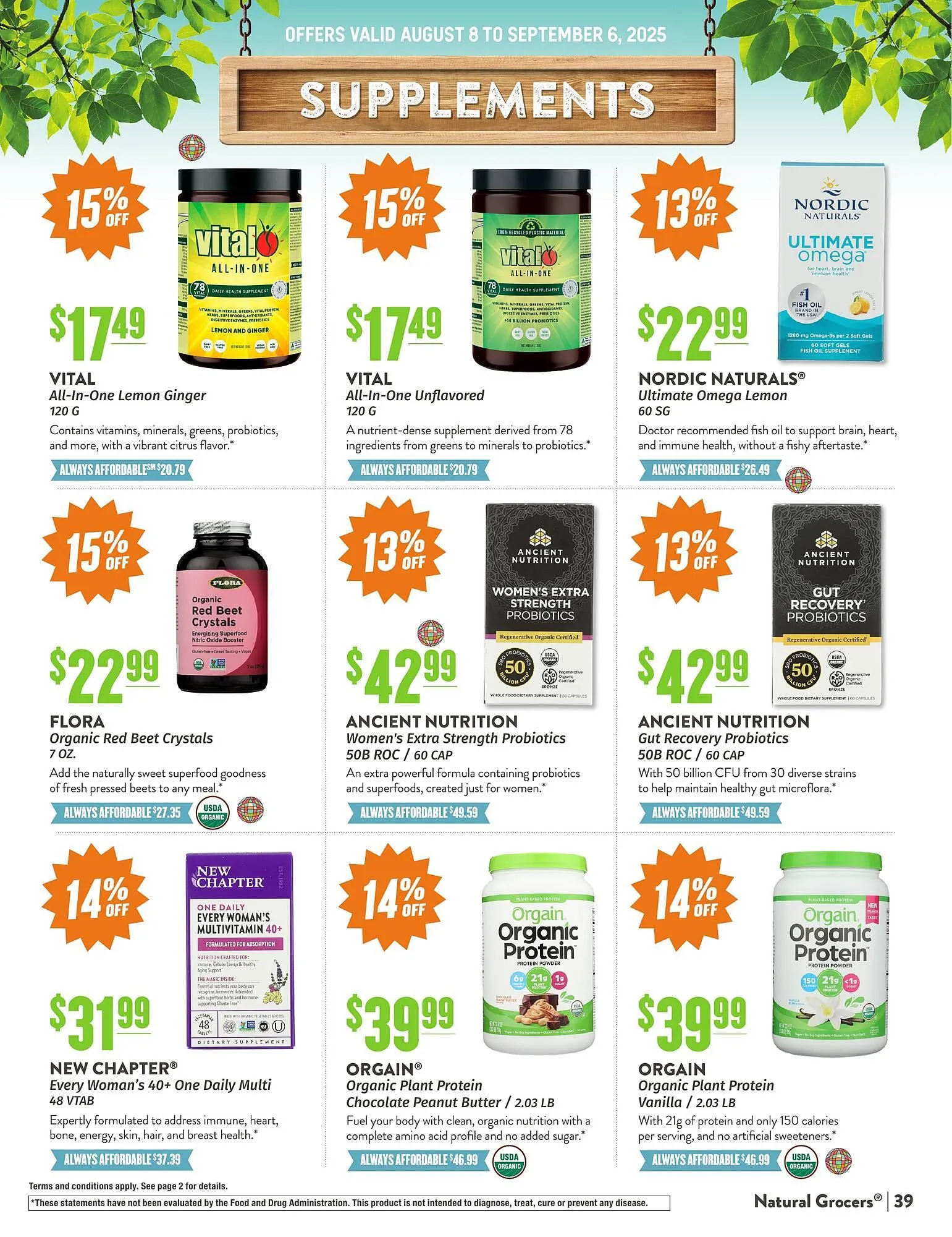 Weekly ad Natural Grocers ad from August 8 to September 6 2025 - Page 39