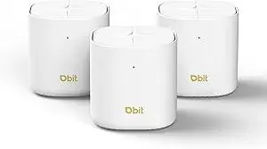 DBIT AX1800 WiFi 6 Whole Home Mesh Wi-Fi System, Dual-Band Coverage up to 6,500 sq. ft. and 150 Devices, Replaces Wireless Router and Extender (D-MAX5, 3-Pack, 6 Gigabit Ethernet Ports in Total)