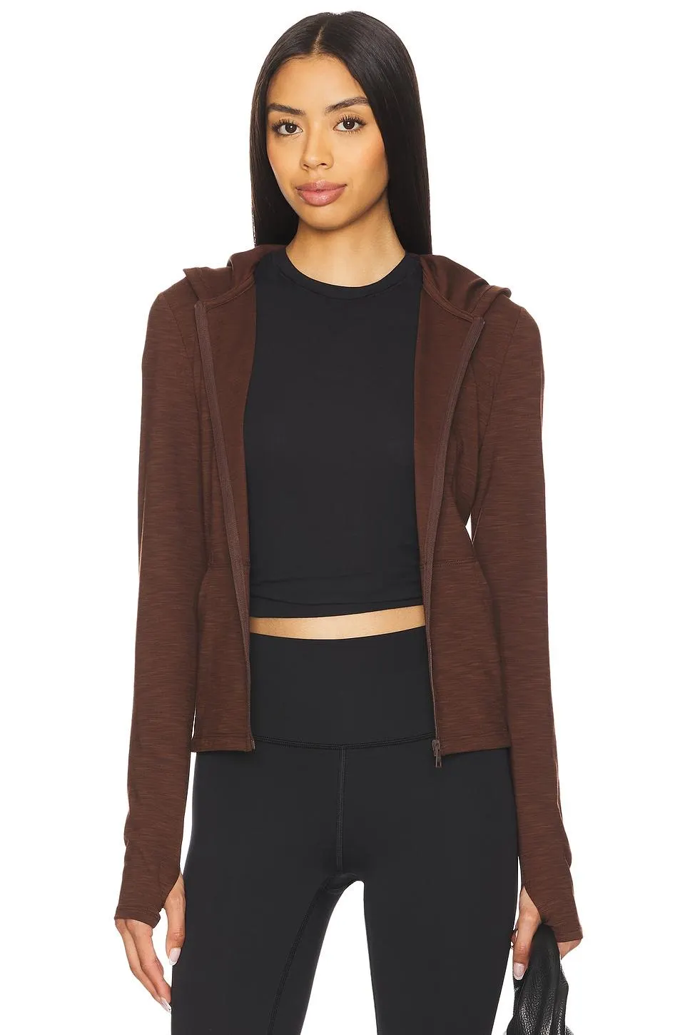 Heather Rib Morning Jog Hoodie