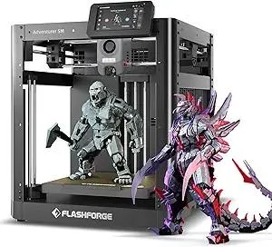FLASHFORGE 3D Printer AD5M, 1-Click Full-Auto Calibration 600mm/s Fast Printing, CoreXY High-Speed Precision with Every Layer, 3S Quick-Swap Nozzle, Customizable Enclosure, Build Volume 220*220*220mm