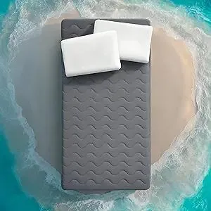 Sleep Zone Cooling Mattress Pad Twin, Waterproof Bedding Protector for Hot Sleepers, Soft & Breathable Mattress Topper, Deep Pocket Mattress Cover,Hotel Quality (Dark Grey,Twin)