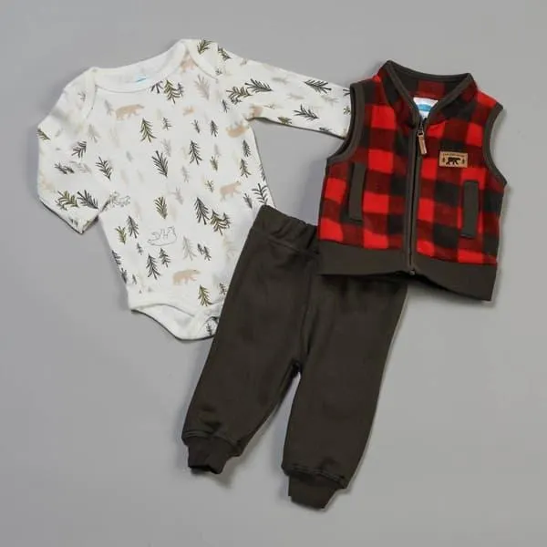 Baby Boy (NB-9M) bon bébé® Explore Bodysuit Vest and Pants Set
