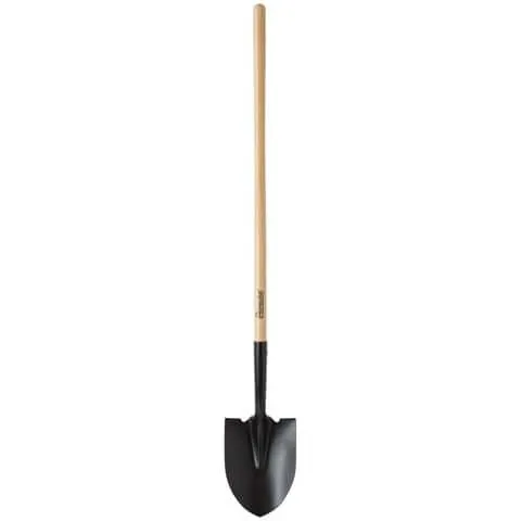 Home Plus 56.75 in. Steel Round Digging Shovel Wood Handle