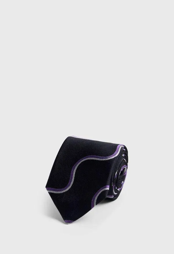 Woven Silk Deco Wave Tie