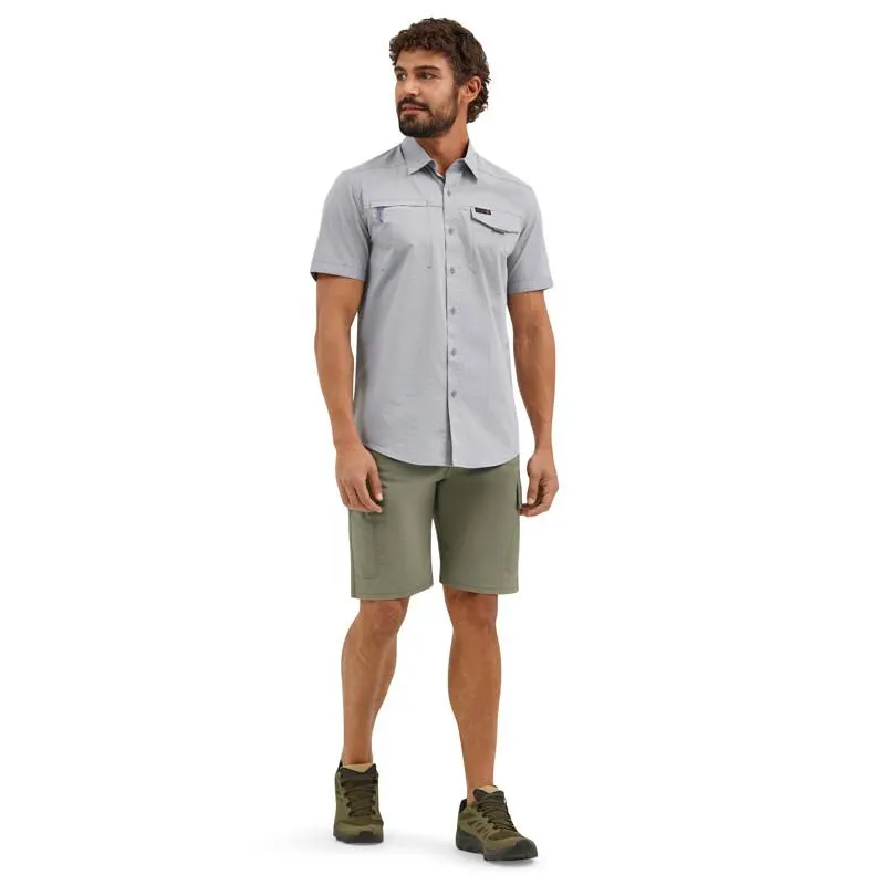 Wrangler Mens ATG Cedar Zip Pocket Monument Short Sleeve Shirt