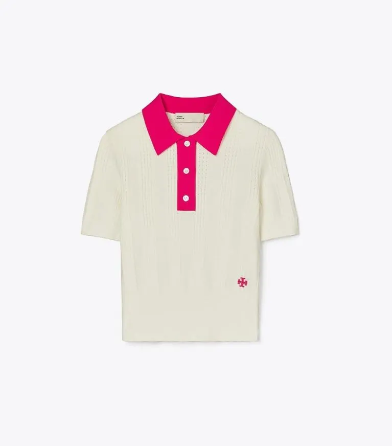 COTTON POINTELLE POLO