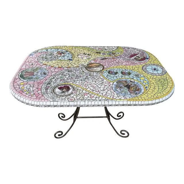One of a Kind Pique Assiette Table by Artist Cheryl Hazan