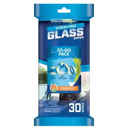 PrepWERX Streak-Free Glass Wipes - Citrus Blitz, 30 ct.