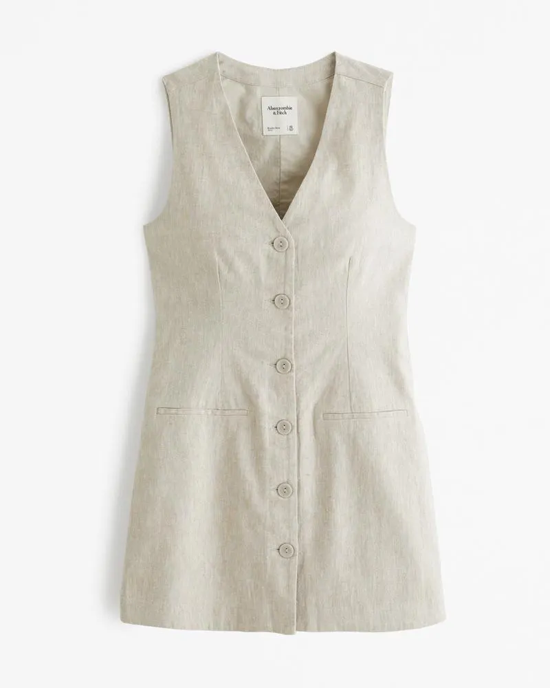 The A&F Mara Linen-Blend Vest Mini Dress