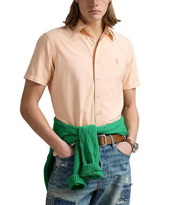 Big & Tall Classic Fit Mineral-Dyed Oxford Short Sleeve Woven Shirt