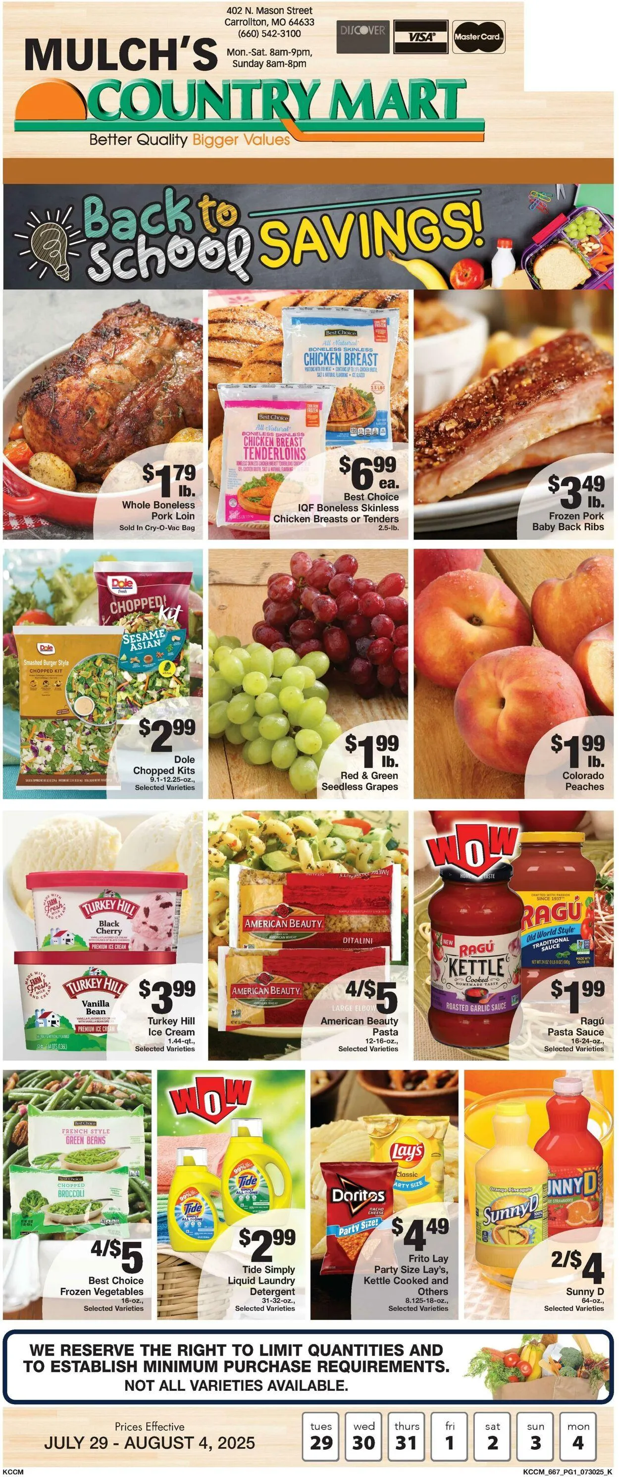 Weekly ad Country Mart from July 29 to August 4 2025 - Page 1