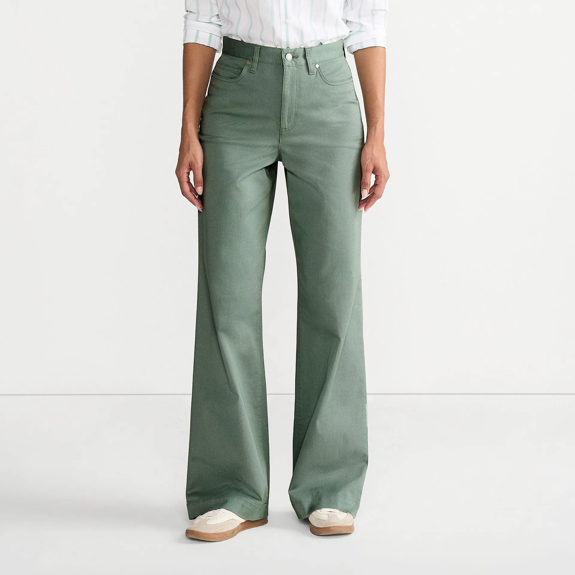 Women's High Rise 5 Pocket Wide Leg Chino Pants