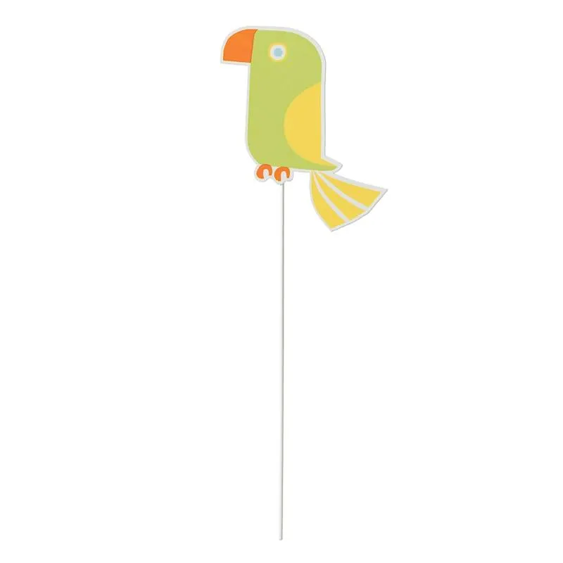 Sunny Club Green Metal Parrot Yard Pick, 14"