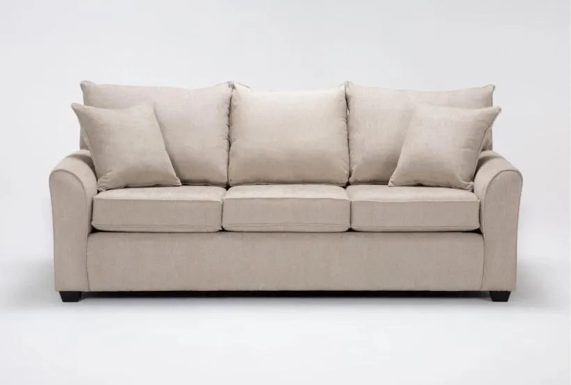Jaylen II Sand Beige Fabric 88" Sofa
