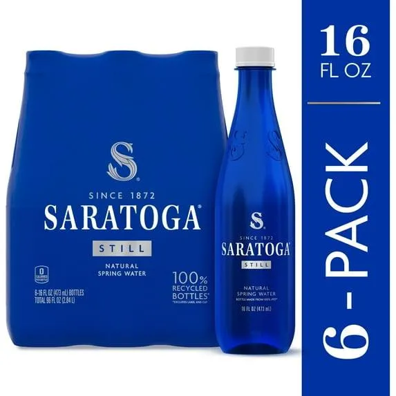Saratoga Still Spring Water, 16 Fl Oz, 6-Pack Plastic Bottles