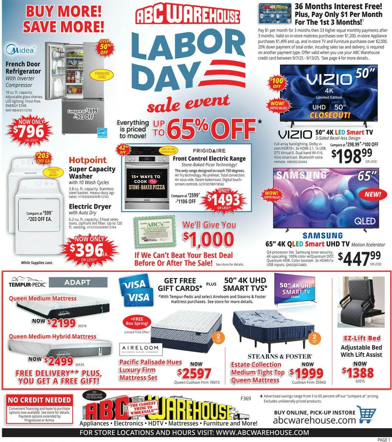 Weekly ad ABC Warehouse Current weekly ad from September 7 to September 13 2025 - Page 1