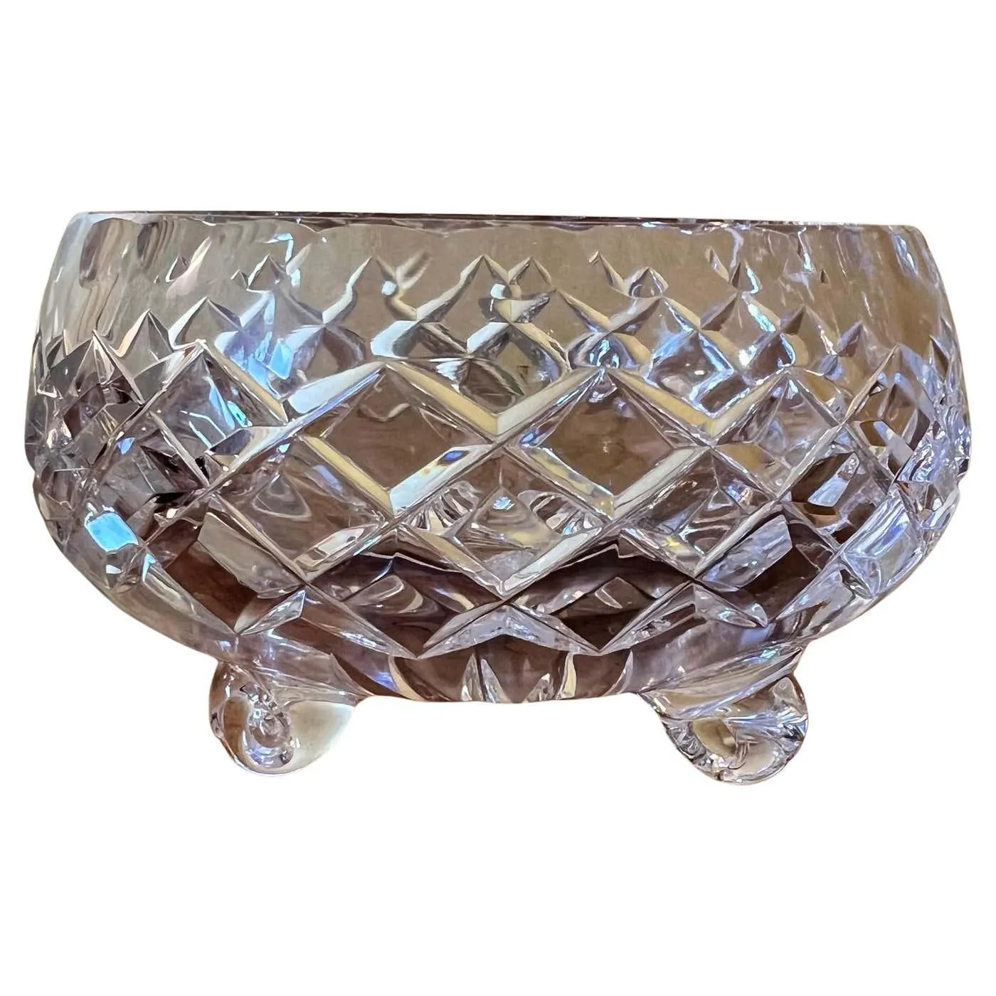 Vintage Crystal Bowl With Turned Legs