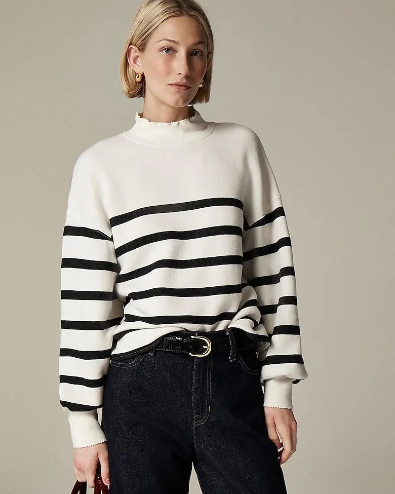 Heritage terry mockneck sweatshirt in stripe