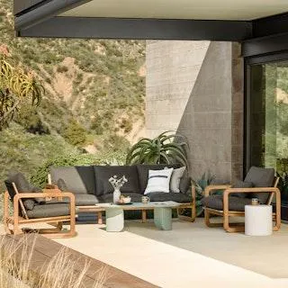 Laholm 88" Outdoor Sofa Set - Dravite Black