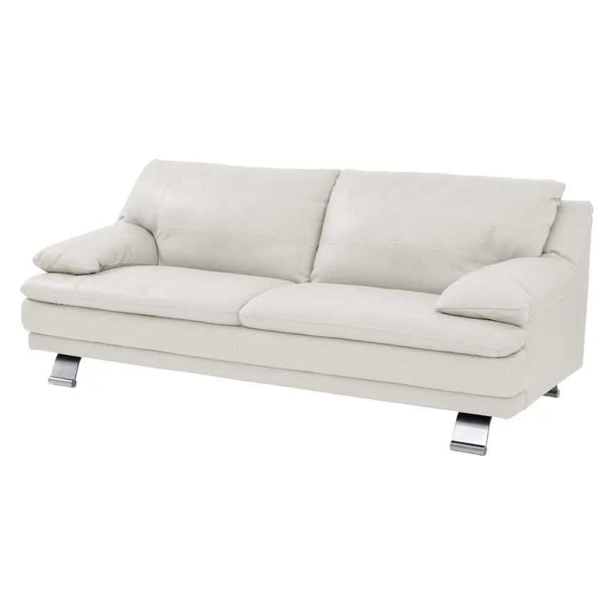 Rio White Leather Sofa
