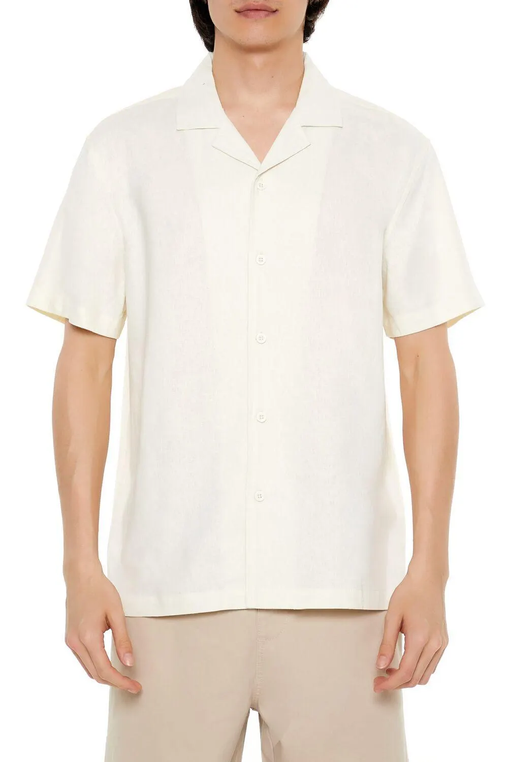 Linen-Blend Cuban-Collar Shirt