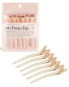Kitsch Metal Hair Clips for Styling - Alligator Clips for Sectioning, Cutting, Coloring, Blow Drying and Makeup | Salon Quality Hair Accessories - 6pcs (Rose Gold)