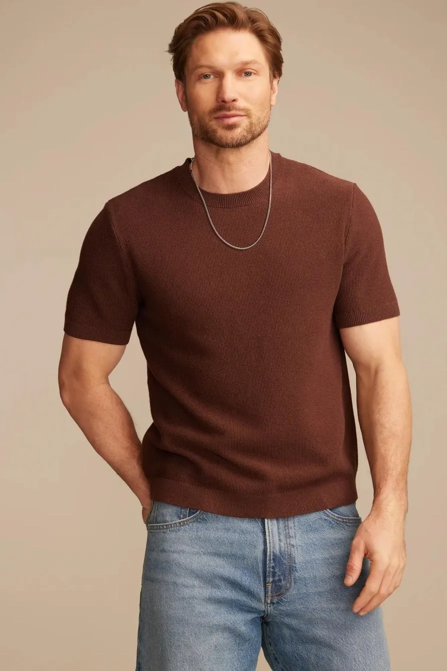short sleeve crew neck sweater