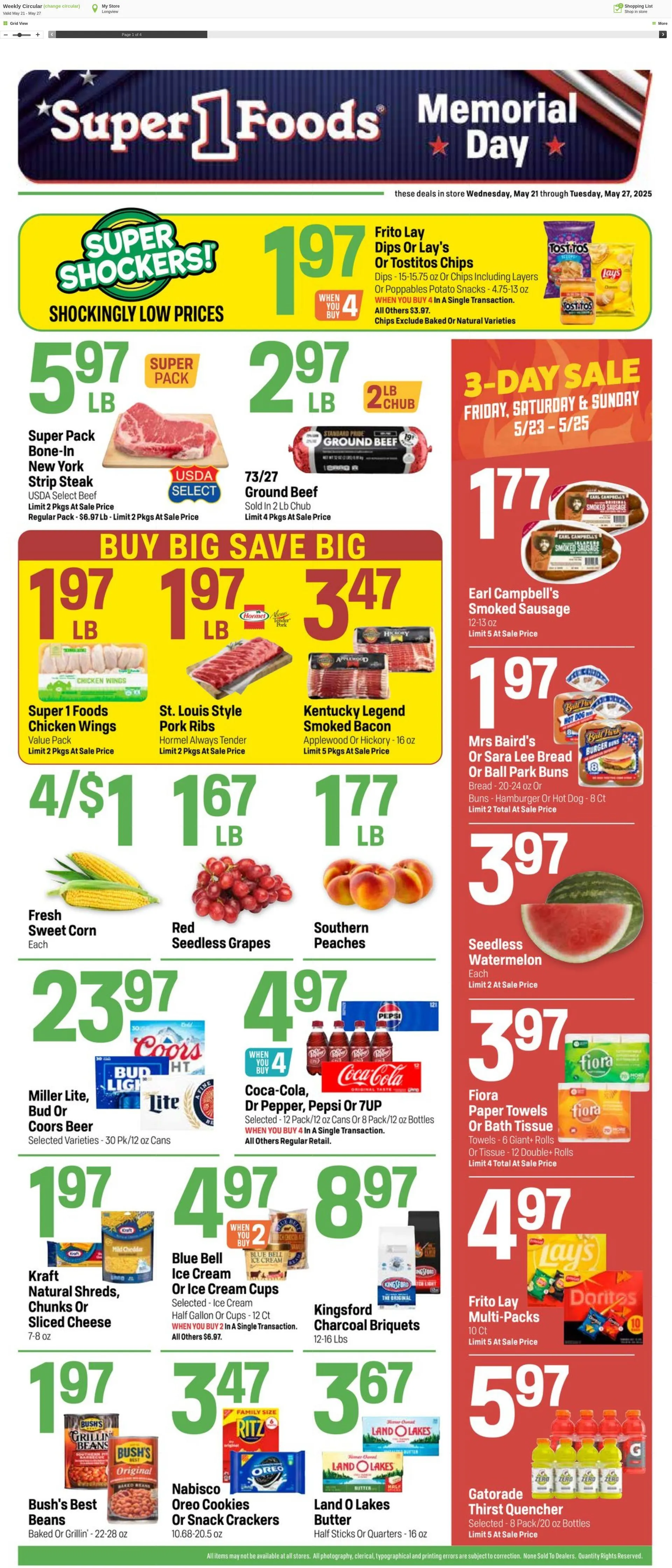 Weekly ad Super1Foods from May 21 to May 27 2025 - Page 1