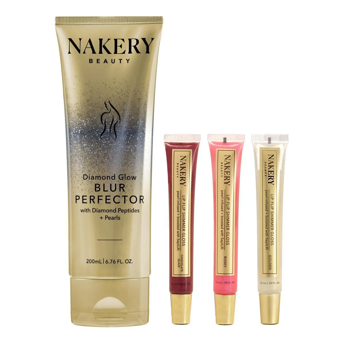 Nakery Beauty Diamond Glow & 3-piece Shimmer Gloss Collection