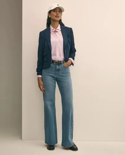 Wool-Blend Shrunken Fit Hopsack Jacket