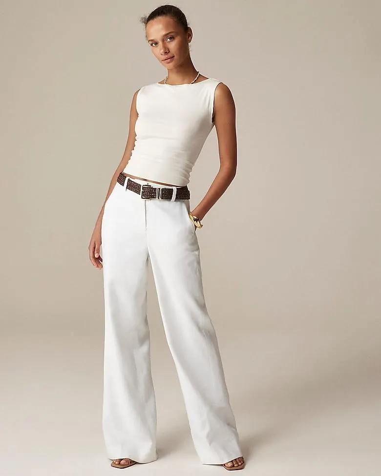 Carolina flare pant in stretch linen blend