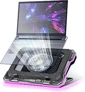 AICHESON Gaming Laptop Cooling Pad with Powerful Cooler Fans, RGB Lighting and Phone Holder for 15-19 inch Laptops and PC Computers