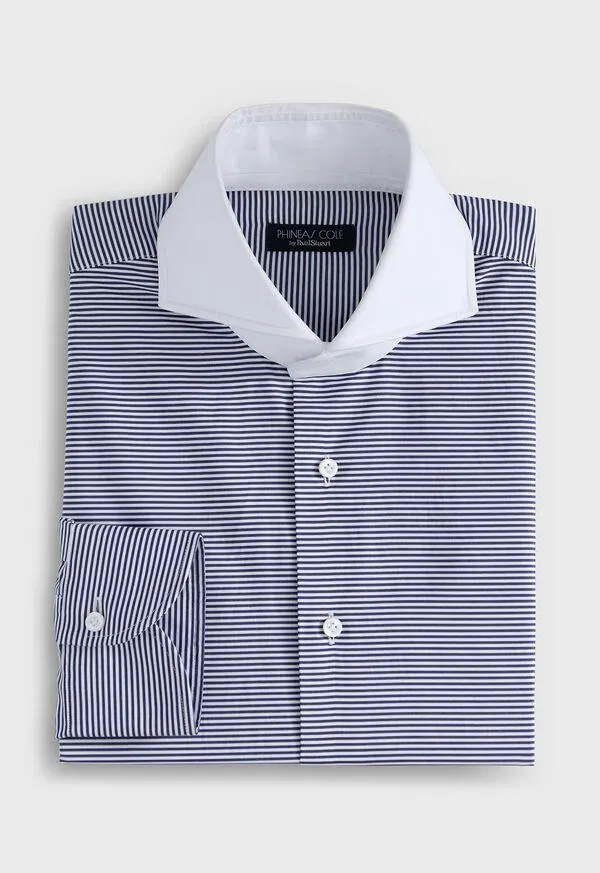 Micro Horizontal Stripe Dress Shirt