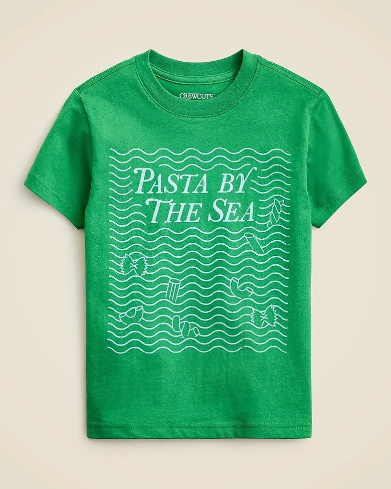 Kids' short-sleeve "pasta by the sea" graphic T-shirt