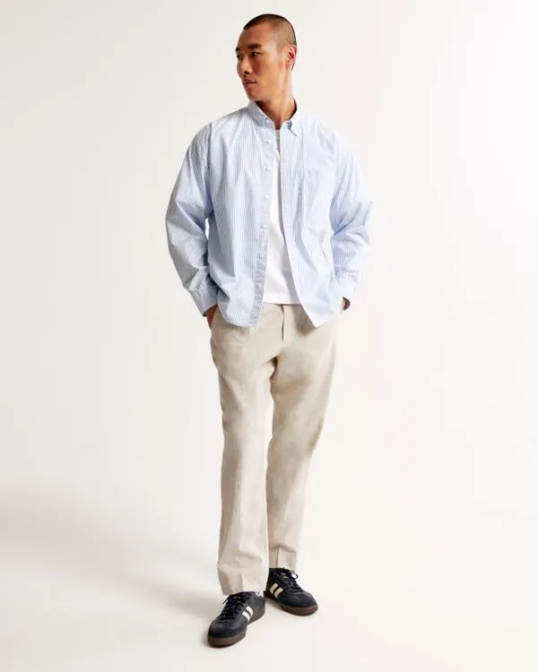 Linen-Blend Pull-On Pant